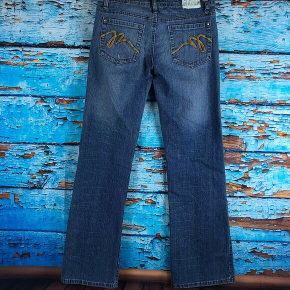 Rocawear Womens Juniors Jeans Blue Size 7 Boot Cut - Picture 4 of 10